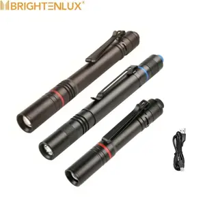 Brightenlux siêu sáng công suất cao <span class=keywords><strong>Zoom</strong></span> EDC bút ánh sáng tùy chỉnh <span class=keywords><strong>Led</strong></span> Mini Đèn Pin Nhôm cơ thể y tế Penlight bút ngọn đuốc - Product Image 1