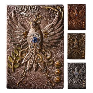 Nouveautés : Carnet rétro « Hot Phoenix Cover » format agenda, style européen, animal mythique, en similicuir PU, imitation métal - Product Image 3