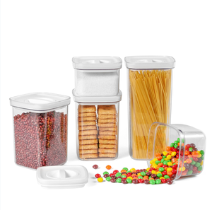 2022 Amazon 5 Pack Airtight Food Storage Container Set High Quality Clear Plastic Kitchen Organization Container with Lid