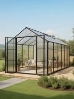 Kit de serre en métal 6*4 pieds avec couverture en polycarbonate pour jardin domestique, mini serre, aménagement paysager, nature