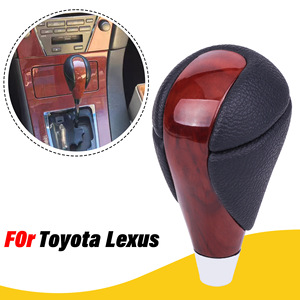 Toyota Car Gear <b>Knob</b> Black Wood Grain Leather Ergonomic Manual <b>Shift</b> <b>Knob</b> JM2-24 - Product Image 4