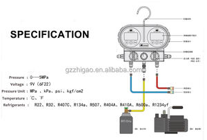 Conjunto de medidor digital de ar condicionado HVAC Peça de reposição digital manômetro D480AL/H - Product Image 3