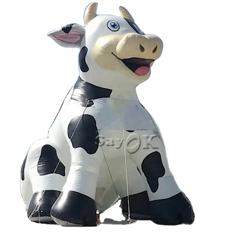 Kommerzielle riesige weiße und schwarze aufblasbare Kuh