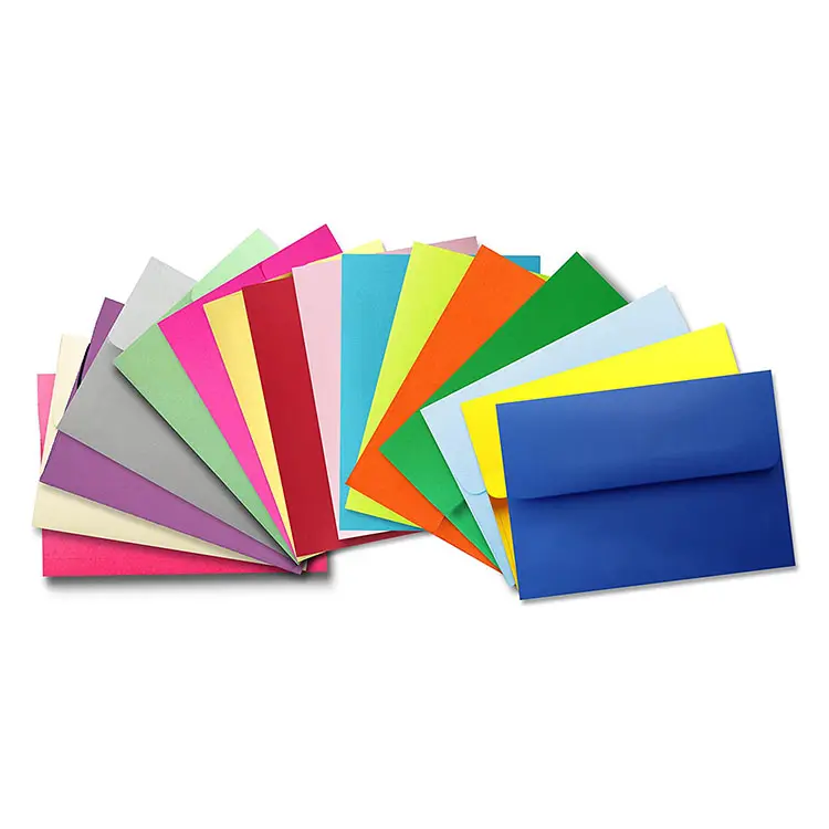 Emballage en papier pour cartes cadeau, petit format mignon, enveloppe en papier, couleurs bleu, rouge, vert, noir, 5x7, A5, 1 pièce