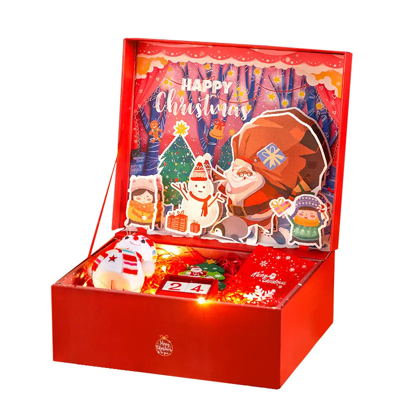 Nuovo arrivo personalizzato a buon mercato buon prezzo scatola di carta imballaggio Candy Apple Christmas 3D Gift Box