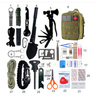 Kit de Supervivencia de 28 Piezas para Exteriores, Juego de Herramientas Multifuncional, Autodefensa, Primeros Auxilios, Equipo de Camping