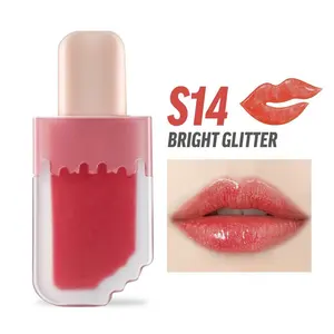 Pink Tube Lip gloss Eis Lip gloss Benutzer definiertes Logo High Pigment Glossy Shimmer Nude Liquid Lip gloss