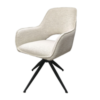 Chaise de salle à manger pivotante au design moderne Fauteuil en velours/Sherpa de haute qualité en tissu français Pieds en métal Salon Chambre Chaise de loisirs