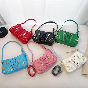 Français couleur unie luxe cerclage Style sacs à main tendance <span class=keywords><strong>moto</strong></span> haute qualité sous les bras petits sacs à main carrés - Product Image 2