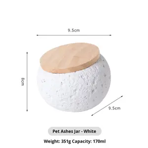 قطرة دمعة خيزران حديثة رماد من أجل القطط والكلاب-جرة شمعة تذكارية محكمة الغلق مقاومة للماء صديقة للبيئة - Product Image 6