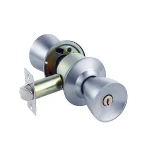 Kenop kunci pintu silinder, tombol pegangan pintu logam Stainless Steel silinder kualitas tinggi