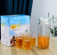 Ensemble d'eau octogonal ensemble de bouilloire en verre transparent sans plomb de cinq pièces