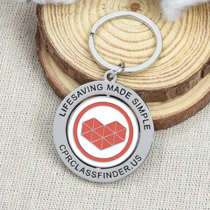 Fabricante Chino Personalizado 360 °   Llavero Metálico Giratorio con Logotipo Personalizado, Llaveros de Aleación de Zinc con Esmalte Suave y Duro - Product Image 4