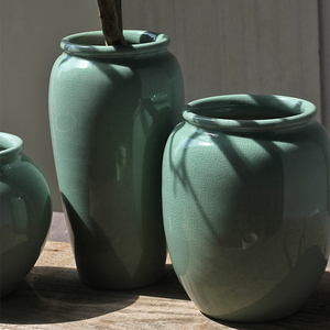 Vaso di porcellana verde Set unico <span class=keywords><strong>moderno</strong></span> <span class=keywords><strong>arredamento</strong></span> da tavolo per la casa matrimonio <span class=keywords><strong>rustico</strong></span> nordico di lusso minimalista in stile - Product Image 3