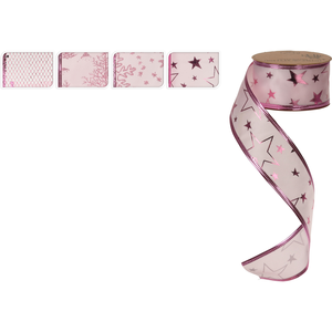 Ruban rose assorti avec décorations 38MMX270CM - Product Image 1