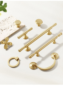 Ensemble de poignées et boutons de meubles en laiton, poignées de placard traditionnelles en forme de barre pour tiroirs de cuisine et salle de bain, quincaillerie durable - Product Image 3