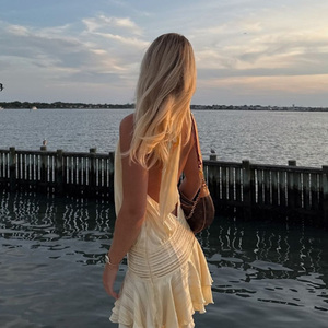 Vestido de Graduación para <span class=keywords><strong>Mujer</strong></span>, Satén Blanco Elegante, Largo hasta la Rodilla, Diseño Personalizado de Lujo, Plisado, Estilo Halter, Elegante, Informal, Personalizado - Product Image 1