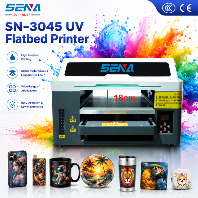 Factory Supply A3 Inkjet UV Flatbed Printer for Multi-materials Badge Bottle Phonecase Wood Metal Glass with CCD Camera Visual