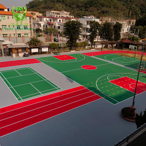 Torre verde al aire libre de alta calidad ecológico panorámico <span class=keywords><strong>tenis</strong></span> cancha de baloncesto cojín elástico acrílico <span class=keywords><strong>pista</strong></span> de correr - Product Image 1