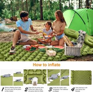 Colchoneta Doble Ultraligera Impermeable para Camping, Colchón para <span class=keywords><strong>2</strong></span> Personas con Almohada Integrada, Bomba de Aire de Pie, Poliéster Puro 50D, Compacta - Product Image 4