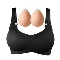 Xinxinmei OEM/ODM Prothèses mammaires en silicone, soutien-gorge à poches, faux seins, prothèse de mastectomie, forme goutte d'eau, 500g, modèle 6058-MCT