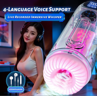 Masturbateur masculin à poussée automatique avec manchon vibrant 3D, Godet de masturbation pour hommes, Jouet sexuel pour hommes
