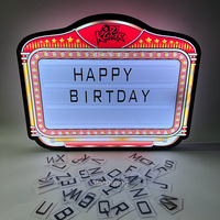 Tablero de letras del alfabeto DIY de acrílico OEM, señal de mensaje de pantalla VIP, presentador de botella LED luminoso con logotipo personalizado para club nocturno