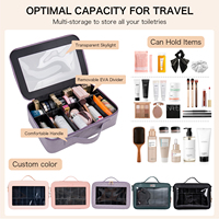 Pochette de maquillage transparente personnalisée, organiseur de cosmétiques, trousse de toilette imperméable, pochette de soin de la peau avec séparateur EVA amovible