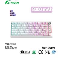 Clavier mécanique RGB tri-mode PBT à montage Gasket, avec touches latérales et bouton de contrôle, idéal pour le gaming