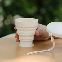 Gobelet pliable en silicone de qualité alimentaire sans BPA, design moderne, anti-fuite, avec couvercle, pour les voyages et le camping