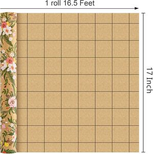 Mother's Day gift wrapping <b>paper</b> 17 inches colorful floral kraft <b>paper</b> with back cutlines customizable size logo <b>pattern</b> - Product Image 2