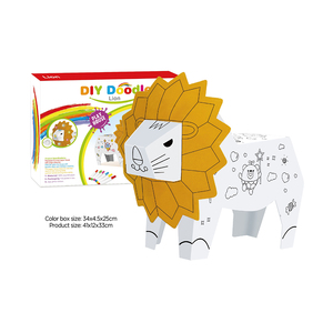 <span class=keywords><strong>Leone</strong></span> in Cartone da Dipingere per Bambini, Puzzle 3D, Giocattolo <span class=keywords><strong>Leone</strong></span> da Disegnare con Pennarelli - Product Image 4
