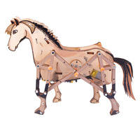 Set de Construcción de Modelo de Caballo 3D, Madera de Abedul Sostenible, Actividad Montessori, Juguete Educativo Resistente, Caja de Engranajes