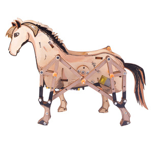 Set de Construcción de Modelo de Caballo 3D, Madera de Abedul Sostenible, Actividad Montessori, Juguete Educativo Resistente, Caja de Engranajes - Product Image 2