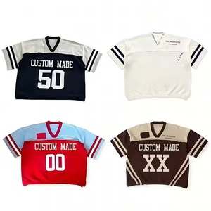 Maillot de hockey personnalisé streetwear à manches courtes, motif drapeau national, jacquard lettré, impression numérique, respirant - Product Image 3