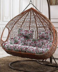 Buiten Metalen Frame Rieten Rotan Schommelstoel Bar Tuin Hangmat Stoel Touw Schommel Stoel - Product Image 1