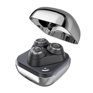 เครื่องโกนหนวดไฟฟ้าแบบโรตารี่ IPX7 กันน้ำ ชาร์จเร็ว เครื่องเล็มหนวดเคราสำหรับผู้ชาย ตัวเครื่องโลหะแบบพกพา 48x48x40 มม. - Product Image 3