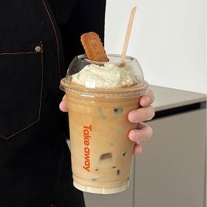 Custom Logo Disposable 16oz 18oz 20oz 22oz PET <b>Plastic</b> <b>Cups</b> Boba Bubble Tea Milkshake Ice Coffee <b>Cups</b> with Lids - Product Image 2