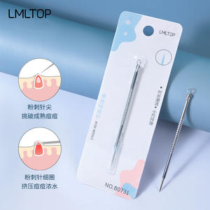 LMLTOP Acne Needle Stainless Steel Double-Ended With Pressure Ring For Blackheads Pimples Face Care B0731 - Product Image 2