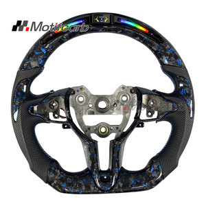 Volante de Fibra de Carbono Forjado Azul Personalizado para Hyundai Elantra N I30N I20N N-line Serie N con Pantalla LED Inteligente de RPM - Product Image 1