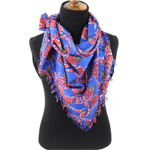 custom designer brand Square winter wool scarf fashion Women Merino Wool Print Pashmina Scarves shawl