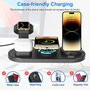 Chargement rapide de haute qualité 3/6 en 1 <span class=keywords><strong>station</strong></span> de chargeurs sans fil multifonctions Cargadores Para Celular - Product Image 6