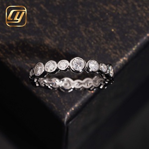Vintage Dazzling Full Paved Lab Diamond S925 <b>Ring</b> IGI Certified Lab Grown Diamond Wide <b>Chunky</b> Band Designer Luxury Jewelry Women - Product Image 4