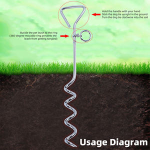 भारी शुल्क 15 फीट 30 फीट 30 फीट कुत्ते को टाई करते हुए केबल और हिस्सेदारी, बाहर यार्ड मध्यम बड़े कुत्तों के लिए लीश केबल श्रृंखला - Product Image 2