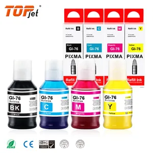 Topjet ricarica inchiostro GI76 GI 76 colore GI-76 Premium compatibile bottiglia a base d'acqua per stampante a getto d'inchiostro Canon Pixma GX6070 GX7070