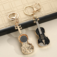 Porte-clés en métal en forme de guitare, symbole musical, vente en gros, coloré, créatif, personnalisé, pour sac, artisanat
