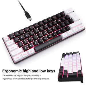 Film filaire multicolore <span class=keywords><strong>RGB</strong></span> émettant de la lumière 61 touches clavier de jeu pour le bureau d'affaires PS4 - Product Image 4