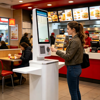 Terminal de Pedidos de Autoservicio con Pantalla Táctil Capacitiva LCD para Kiosco Android Windows, Intel I5 Full HD, Escáner de Código QR, NFC