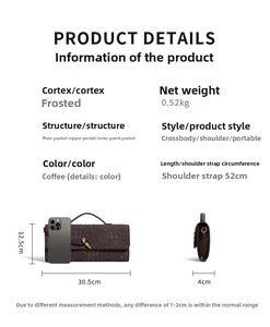 Sac à main tissé coloré pour femmes, sac à bandoulière décontracté imperméable avec fermeture éclair, sac de soirée pour mariage et banquet - Product Image 5