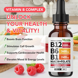 Suplementos Sublinguales de Vitamina B12+B6 OEM, Gotas Líquidas de Complejo Vitamínico B Todo en Uno con B12, B6 y <span class=keywords><strong>B1</strong></span> para el Metabolismo Inmunológico y Energético - Product Image 4